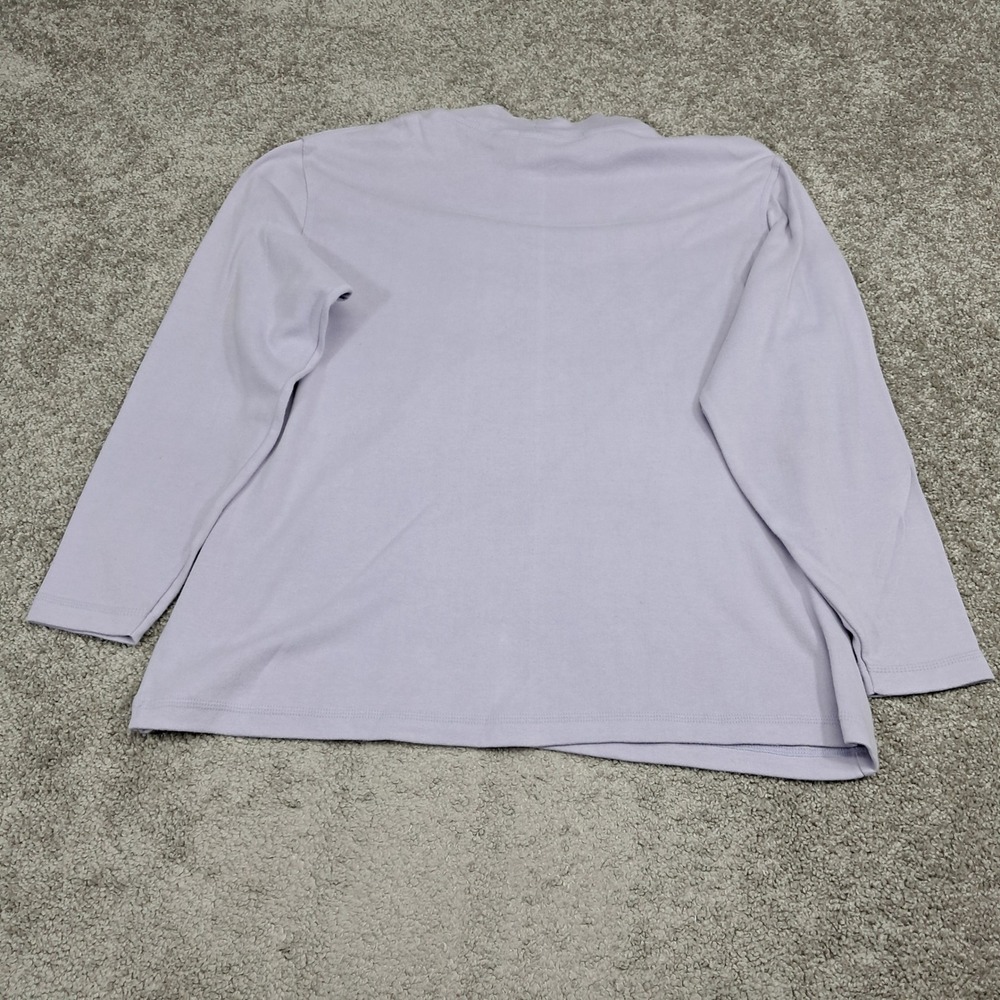 Sonoma Lavender Mock Neck Long‎ Sleeve Cotton Top Plus Size 20W RN 73277 - Picture 3 of 6